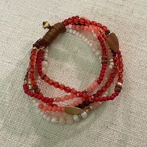 Y2K Banana Republic Stretch Beaded Charm Bracelet